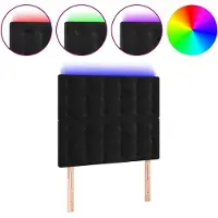 vidaXL Tête de lit LED noir 100x5x118/128 cm velours
