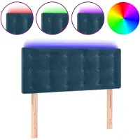 vidaXL Tête de lit LED bleu foncé 80x5x78/88 cm velours