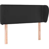 vidaXL Tête de lit avec oreilles Noir 93x23x78/88 cm Similicuir
