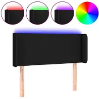 vidaXL Tête de lit LED noir 93x16x78/88 cm Tissu