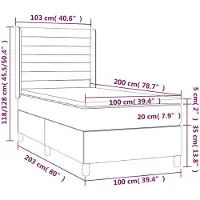 vidaXL Lit boxspring avec matelas Taupe 100x200 cm Tissu