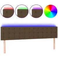 vidaXL Tête de lit LED brun foncé 200x5x78/88 cm Tissu