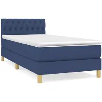 vidaXL Lit boxspring avec matelas bleu 80x200 cm Tissu