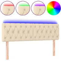 vidaXL Tête de lit LED Crème 144x7x78/88 cm Tissu