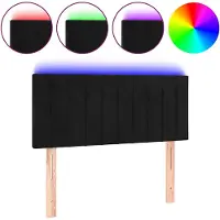 vidaXL LED Tête de lit noir 90x5x78/88 cm velours