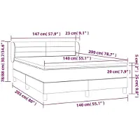 vidaXL Lit boxspring avec matelas bleu 140x200 cm Tissu