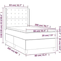 vidaXL Lit Boxspring avec matelas Cappuccino-Brun 80x200cm simili-cuir