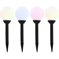 vidaXL Lampes solaires d'extérieur 4 pcs. LED Boule 15 cm RGB