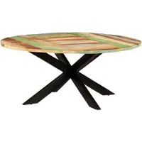 vidaXL Table de salle à manger ronde 175x75 cm Vieux bois massif