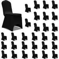 vidaXL Housses élastiques de chaise Noir 30 pcs