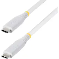 StarTech.com .com Câble USB4 de 1m, 40 Gbps, Câble USB-C USB-IF, 240 W PD, 8K 60Hz/4K 240Hz DP2.1 DP40, Gaine TPE, Compatible Thunderbolt 4 - Cordon USB-C Blanc
