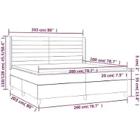 vidaXL Lit boxspring avec matelas vert foncé 200x200 cm velours