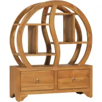 vidaXL Armoire Avec Étagère Yin Yang 68x26x83 Cm Bois De Teck Massif