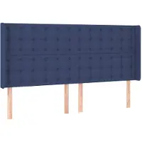 vidaXL Tête de lit avec oreilles bleu 183x16x118/128 cm Tissu