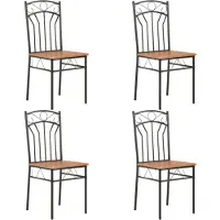 vidaXL Chaises de salle à manger 4 pcs. Marron MDF