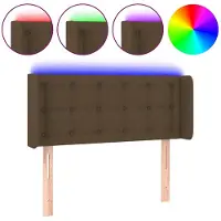 vidaXL Tête de lit LED brun foncé 93x16x78/88 cm Tissu