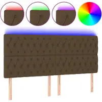 vidaXL Tête de lit LED brun foncé 180x7x118/128 cm Tissu