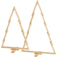 Howa Set de 2 sapins de Noël en bois grand - décoration de Noël moderne & durable avec tiges et crochets - hauteur 100cm et 134cm 18805