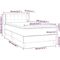 vidaXL Lit boxspring avec matelas Crème 80x200 cm Tissu
