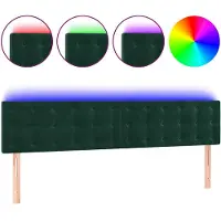 vidaXL Tête de lit LED vert foncé 160x5x78/88 cm velours