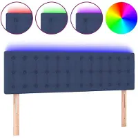 vidaXL Tête de lit LED bleue 144x5x78/88 cm Tissu