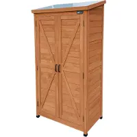 Axi Hugo Armoire De Jardin En Bois Marron Caffé - 85 X 52 X 174 Cm| Armoire Exterieur, Armoire À Outils Pour Le Jardin Avec 3 Étagères Fixes / Meuble