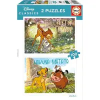 Disney Puzzle Disney Classics 2 x 100 pièces Multicolore Enfants Multicolore Taille unique