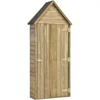 vidaXL Remise à outils de jardin avec porte 77x37x178 cm Pin imprégné