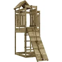 vidaXL Maisonnette De Jeu Avec Mur D'escalade Bois De Pin Imprégné