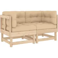 vidaXL Canapé d'angle avec coussins 2 pcs. Pin massif