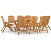 vidaXL Ensemble de jardin 9 pièces teck massif