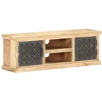 vidaXL Armoire TV avec portes en acier 120x30x40 cm Mango massif
