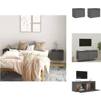 vidaXL Armoires murales 2 pcs Gris 45x30x35 cm Bois de pin massif