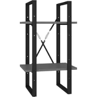 vidaXL Bibliothèque à 2 niveaux gris 40x30x70 cm bois d'ingénierie