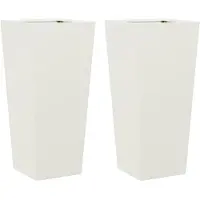 vidaXL Jardinières 2 pcs blanc 35x35x75 cm acier