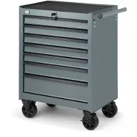 HBM Chariot à outils 7 tiroirs, gris