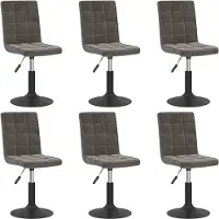 vidaXL Chaise de salle à manger 6 pcs. Pivotant Gris foncé Velours