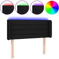 vidaXL Tête de lit LED noir 103x16x78/88 cm Tissu