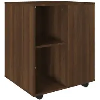 vidaXL Armoire roulante Chêne marron 60x53x72 cm Bois d'ingénierie