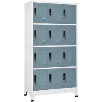 vidaXL Armoire à casiers Gris clair et gris foncé 90x45x180 cm Acier