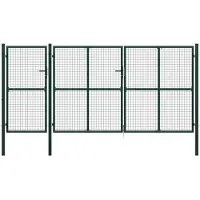 vidaXL Portail de jardin Acier 400 x 200 cm Vert
