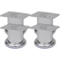 vidaXL 4 x pied de meuble pied de canapé pied de socle chromé rond 60 mm