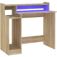 vidaXL Bureau avec LEDs Chêne Sonoma 97x45x90 cm Bois composite