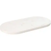 vidaXL Dessus de table blanc 60x30x2,5 cm bois de pin massif ovale