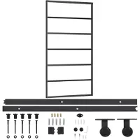 vidaXL Porte coulissante avec ferrure verre ESG & aluminium 102x205 cm