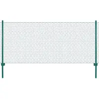 vidaXL Clôture en grillage métallique avec poteaux Acier 25x0,75m Vert