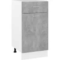 vidaXL Armoire basse à tiroirs gris béton 40x46x81,5 cm Bois composite