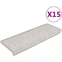 vidaXL Tapis d'escalier autocollants aspect sisal 15 pcs 65x21x4 cm