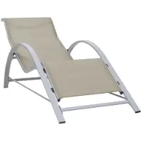 vidaXL Chaise longue Textilène et aluminium Crème