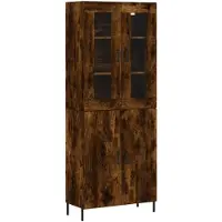 vidaXL Highboard chêne fumé 69,5x34x180 cm bois composite